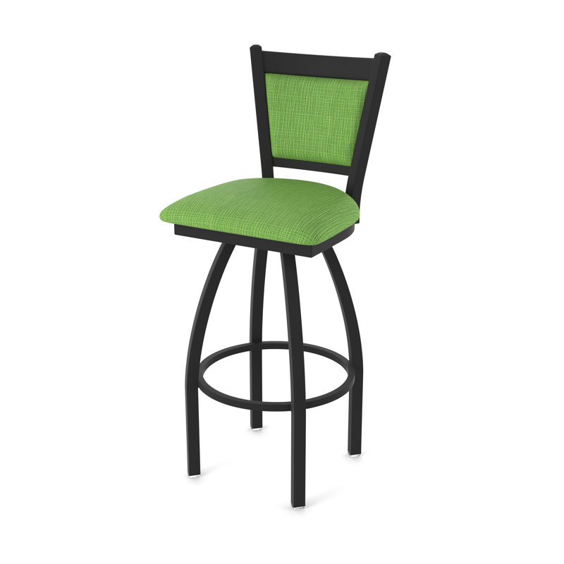 Tabouret pivotant Hadleigh, Tabouret de comptoir (siège d'une hauteur de 25 p, Noir froissé, Tissu - perroquet graphique