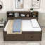 Lit de jour double / en bois double avec tiroirs et tablettes-98114153