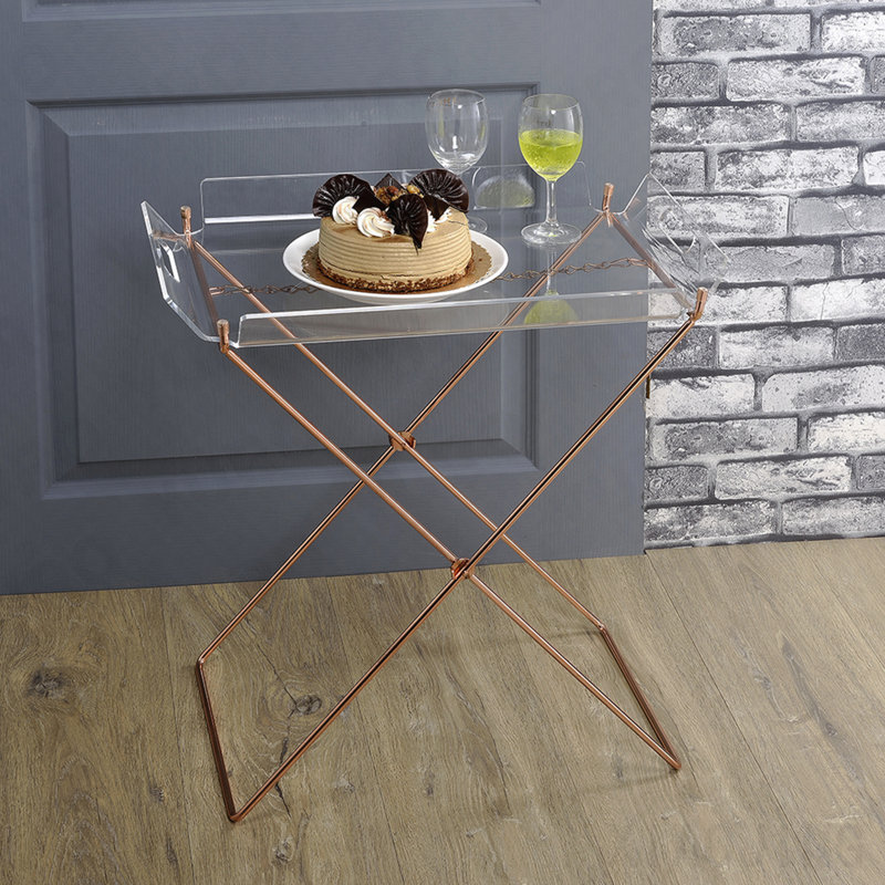 Table-plateau en acrylique et cuivre transparent Cercie