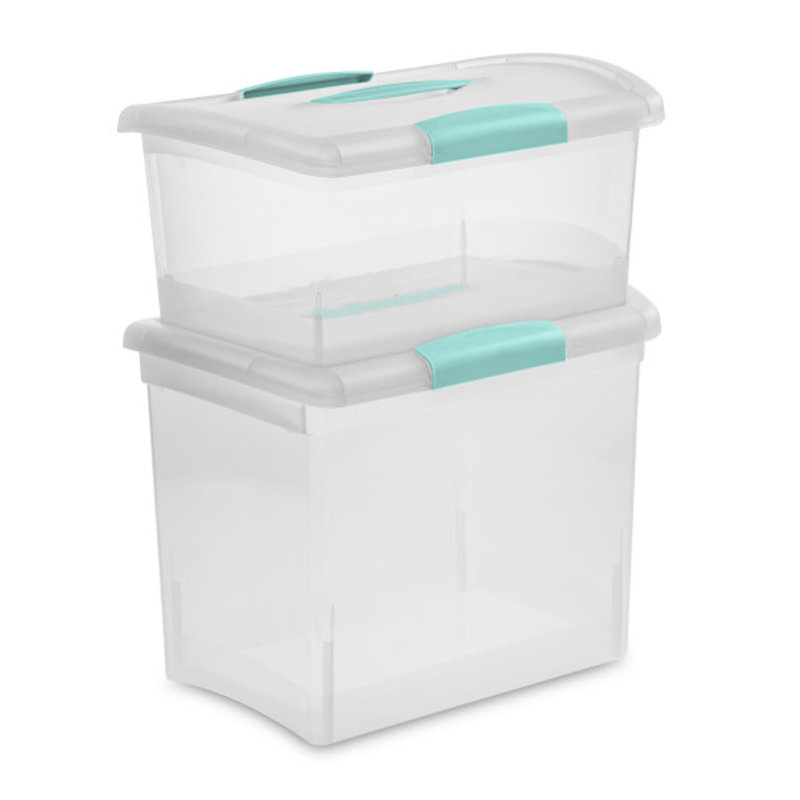 Sterilite Large Nesting ShowOffs Portable Clear File Box with Latches