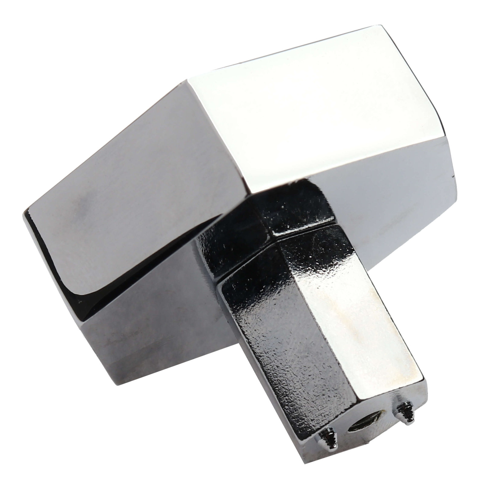 Metal Geometric Cabinet Knob, Polished Chrome