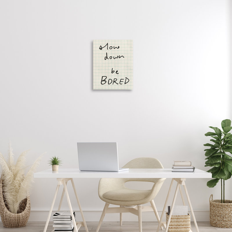 «Slow Down Be Bored», art mural par Victoria Barnes, H 20 po x l 16 po