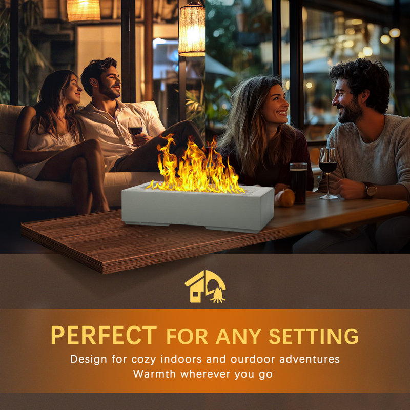 Cement Ethanol Tabletop Fireplace with Flame Guard