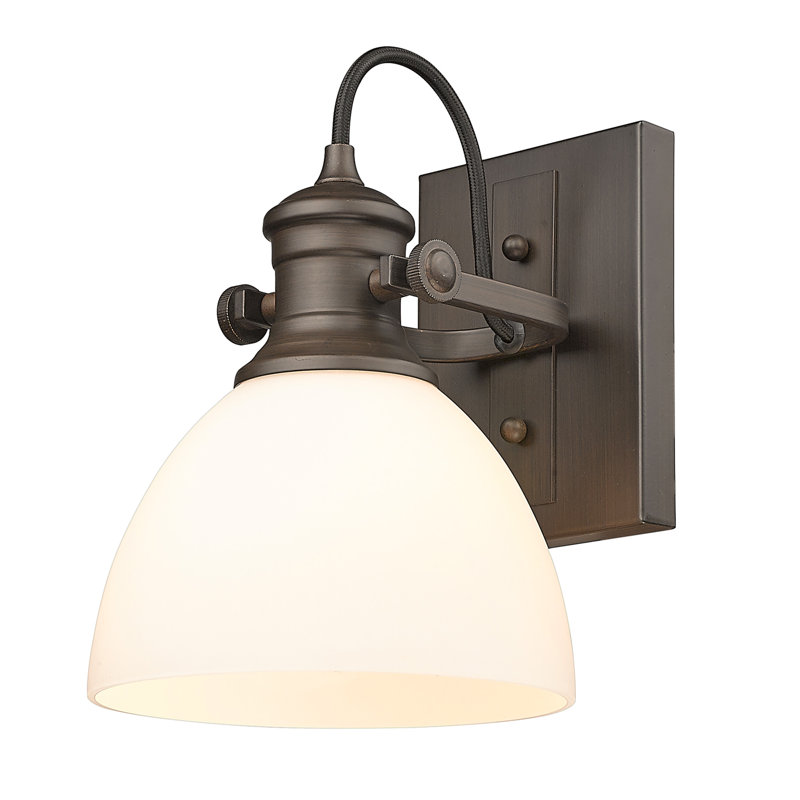 Bales Dimmable Vanity Light, Opal Glass, Rubbed Bronze