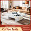 Table basse moderne en marbre 31 po - Panneau d'appoint en panneau de fibres à densité moyenne blanc et beige avec motif élégant, facile à assembler pour le salon