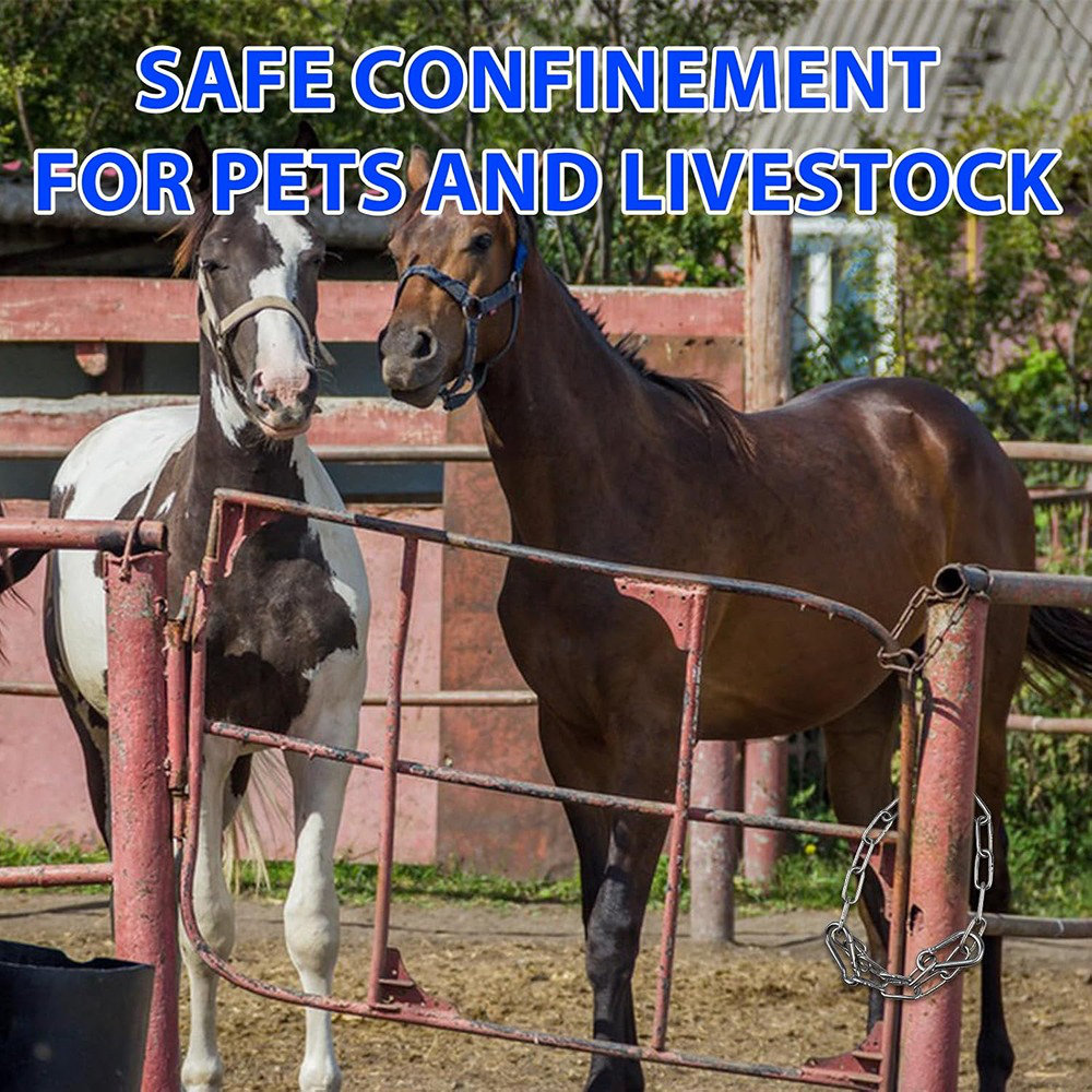 MAXAYA Gate Chain Lock With Carabiners Barn Chain Link 20'' Gate Latche ...