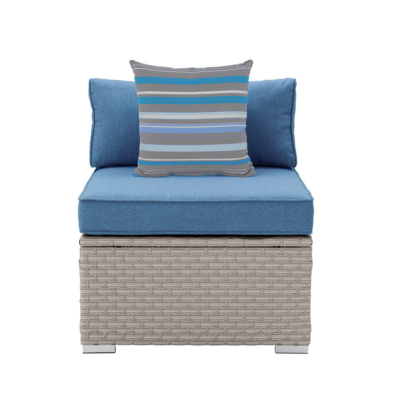 Luis Metal Outdoor Armless Lounge Chair