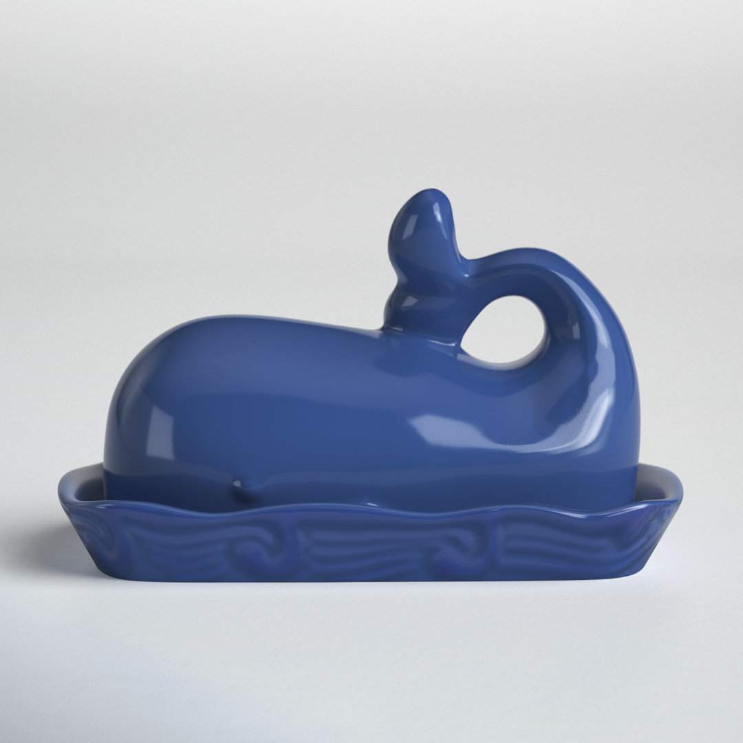 Birch Lane™ Leonida Ceramic Butter Dish Birch Lane™ Color: Navy Blue