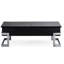 Table basse moderne noire ultrabrillante avec plateau relevable-541099743