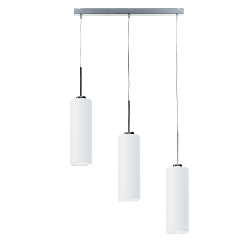 Borneo 3 - Light Kitchen Island Pendant, White, Silver