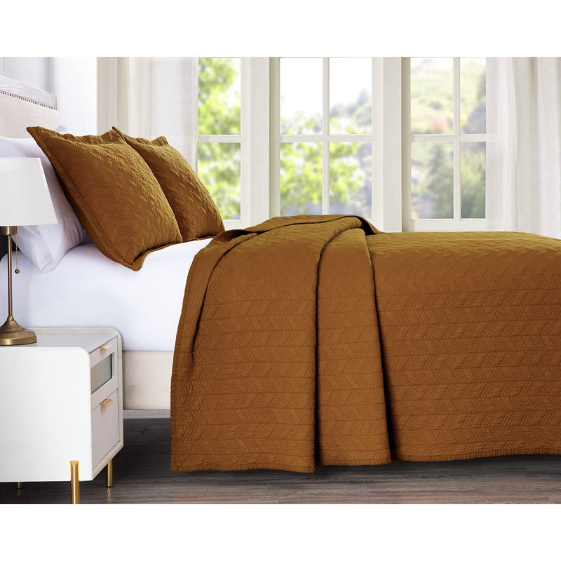 King Size Spice Cotton Reversible Quilt Set
