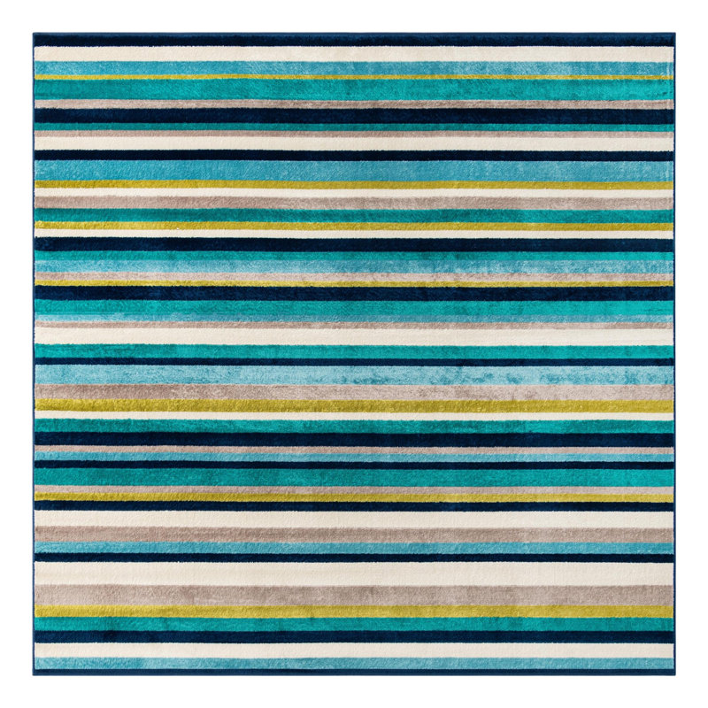 Analiese Striped Indoor Rug, Square 7'10"