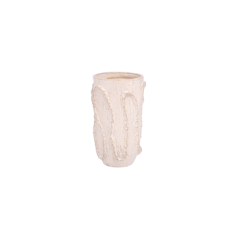 Vase en céramique à finition blanche
