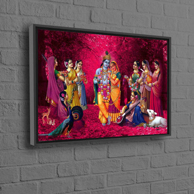 3D Printed Radha Krishna Hindu Artwork Of Reproduction Design Ideal For Gift And Famous Wall Decor