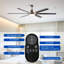 Ventilateur de plafond 72 po à 6 pales en aluminium avec télécommande 72 po