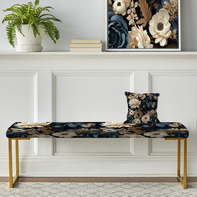 Banc rembourré or