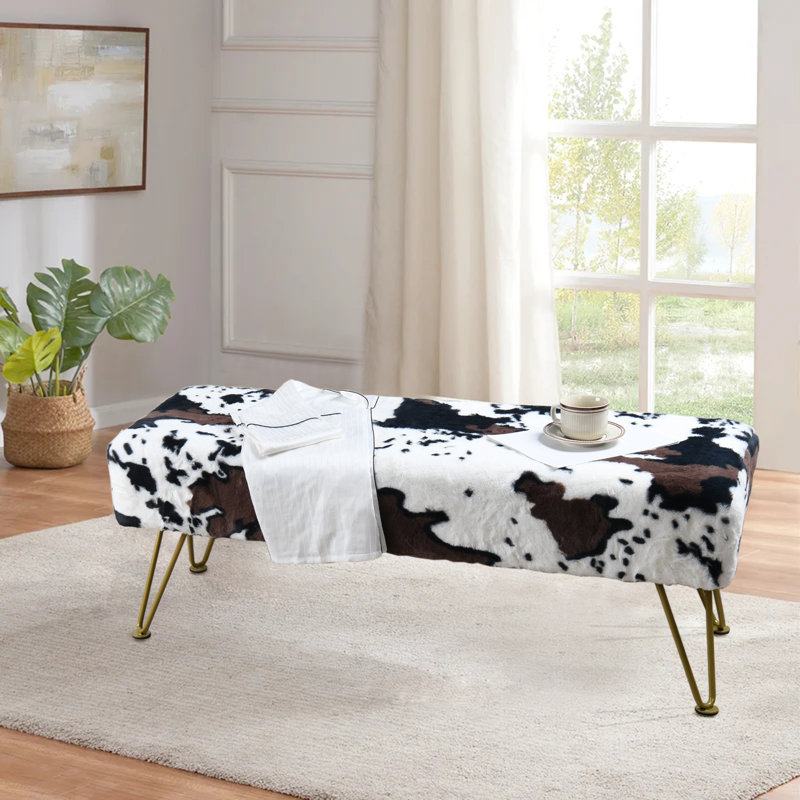 Getzemany Faux Fur Upholstered Bench