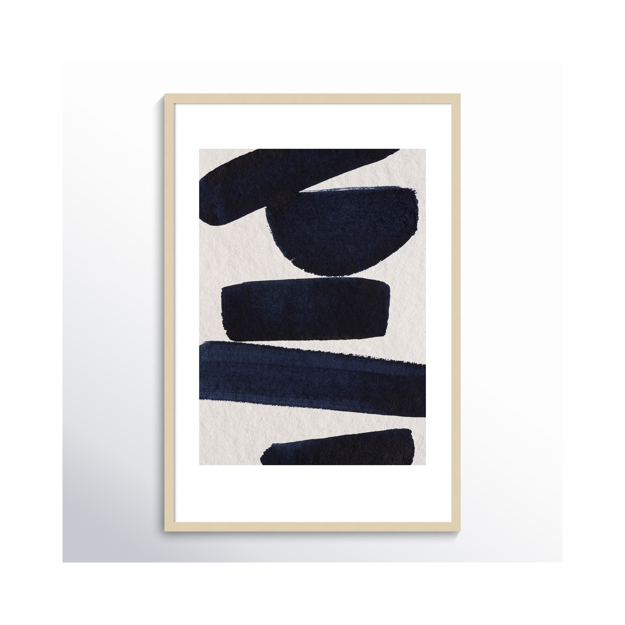 Japandi 5 by Simon West, 21.15" H x 14.4" W x 0.88" D, Black