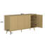 Buffet 59 pouces en bois naturel avec 4 portes et tablettes réglables pour la cuisine et le salon