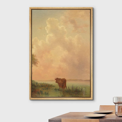 Nuage pastel aquarelle ciel ferme de vache nature paysage moderne Art déco minimaliste rustique