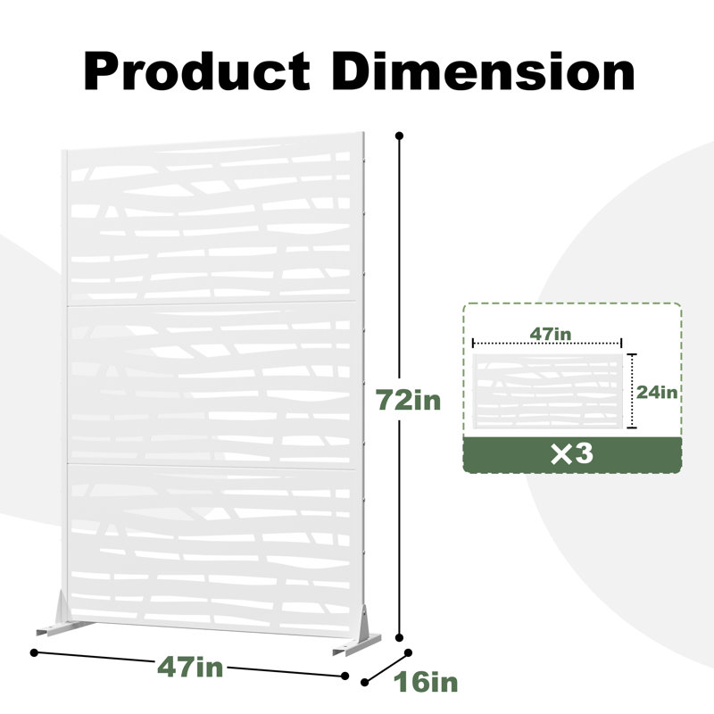 Panneau de clôture en métal d'intimité H 6 pi x l 4 pi Lume