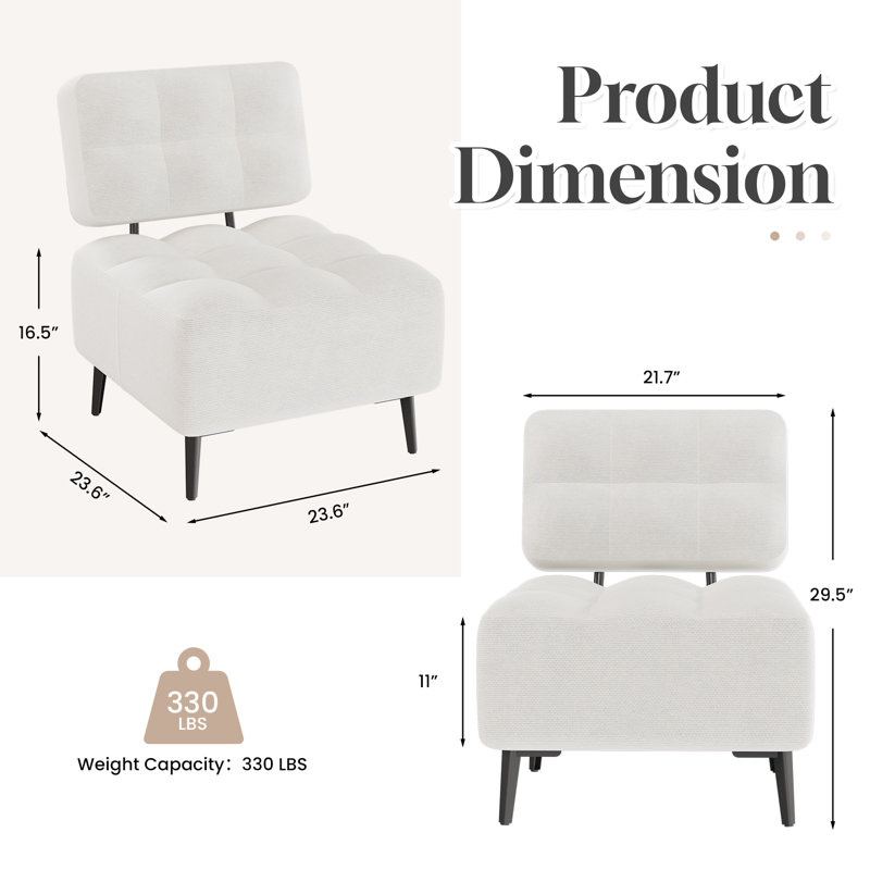 Chaise d'appoint Mid-Century, Beige