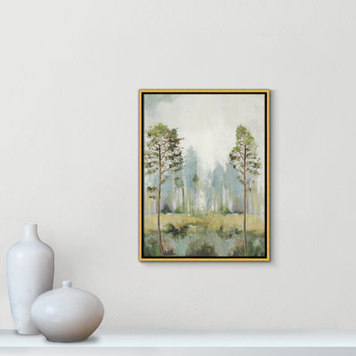 «Teton Tall Green Trees II» par Teton Pearce - reproduction encadrée sur toile
