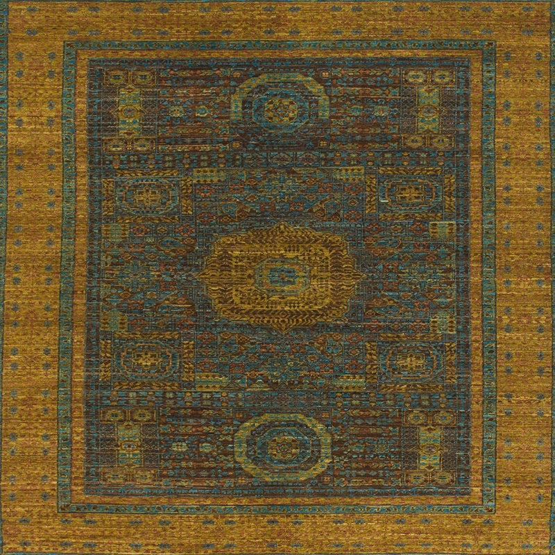 Tapis abstrait moderne 1480, Carré 7 pi