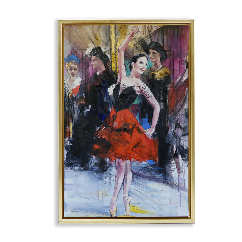 Cadre flottant abstrait Ballerina, collage audacieux, design par Lucille Lee, H 31 po x l 21 po