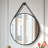 32'' Round Coastal Wall Mirror Brushed Black Aluminum Frame-587464466-587464477