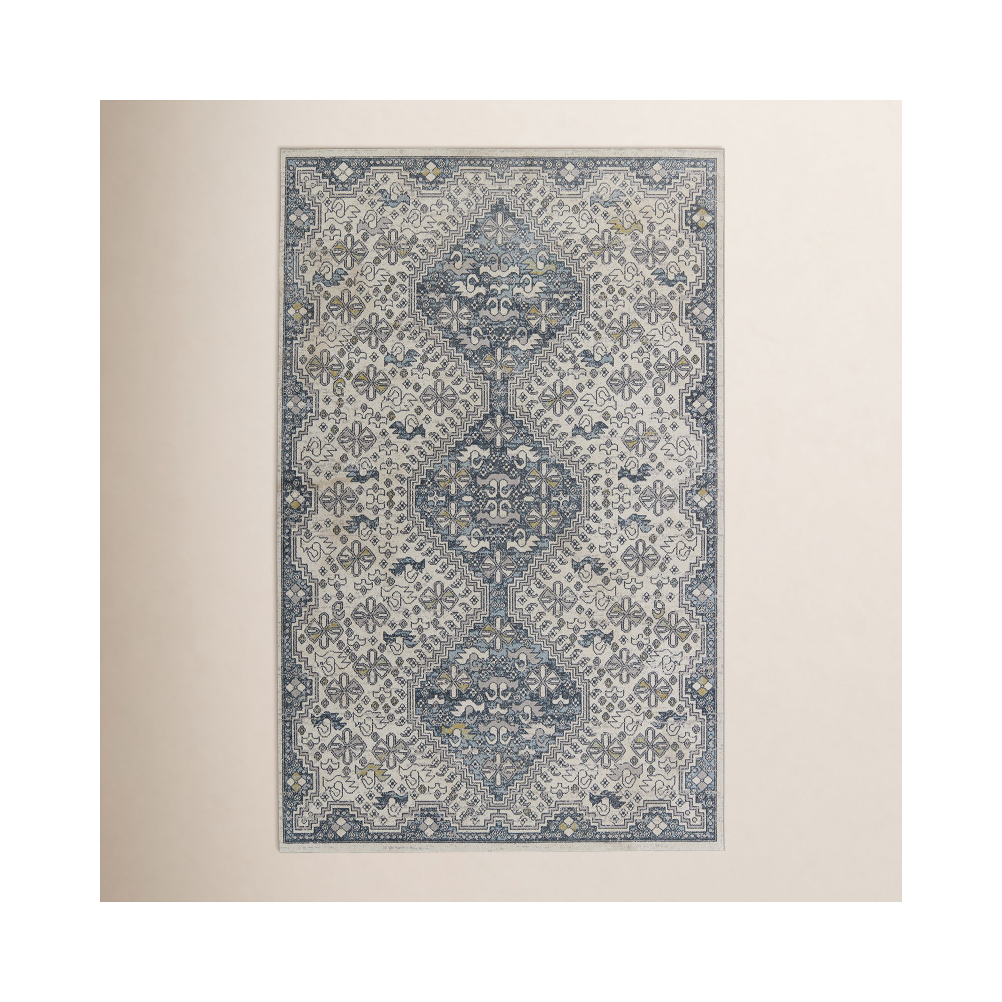 Phoebe Cream/Blue Rug, Rectangle 9' x 12'