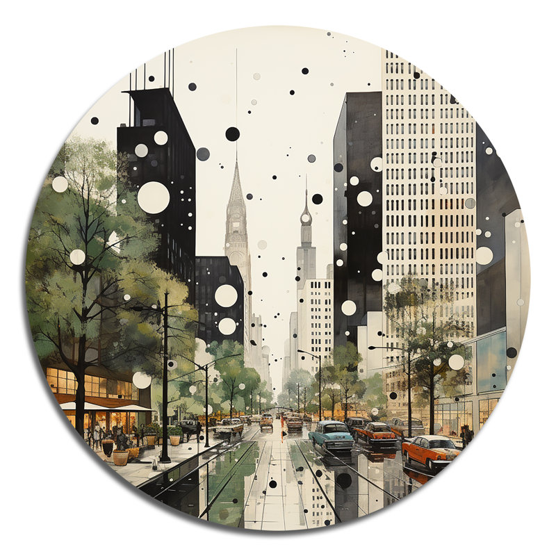 Hahira - Décoration abstraite ronde en métal, H 23 po x l 23 po