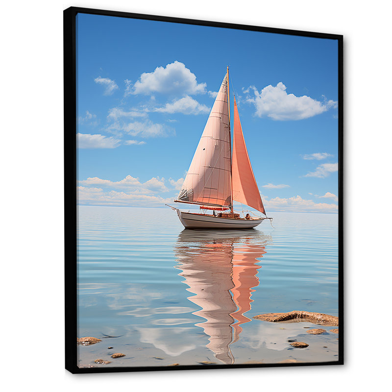 Horizon I, impression sur toile, H 32 po x l 24 po x P 1 po, Cadre flottant noir