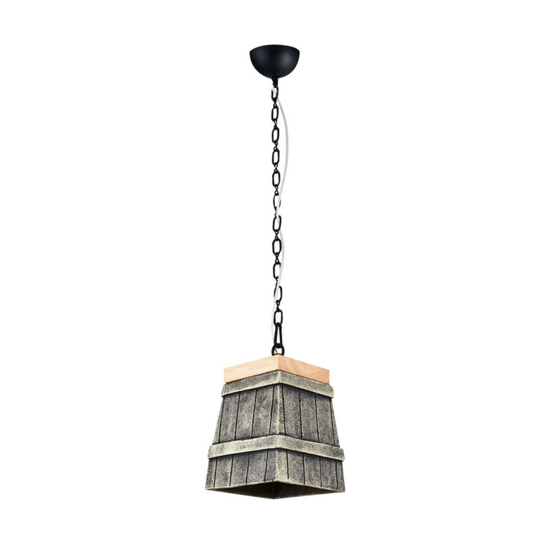 Lustre moderne en béton noir, 5,5 x 5,5 x 47,2 pouces | 1 x douille E27, 40 W maximum (ampoule non incluse) | Conception rustique du sud-ouest, parfaite pour la salle à manger ou l'espace de vie, élégante et durable