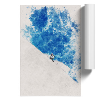 Skiing Watercolour - Frameless Print