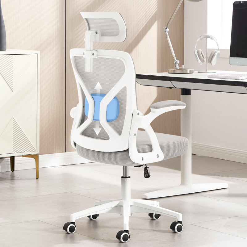 Ergonomic Office Chair,Ergonomic Desk Chair With Adjustable Lumbar Support,400 Lbs Mesh Computer Chair High Back With Adjustable Headrest For Office(Gray)