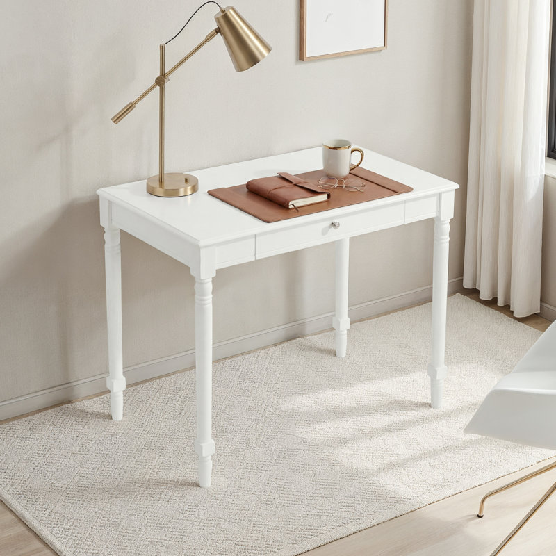 Mayall Solid Wood Base Writing Desk, White