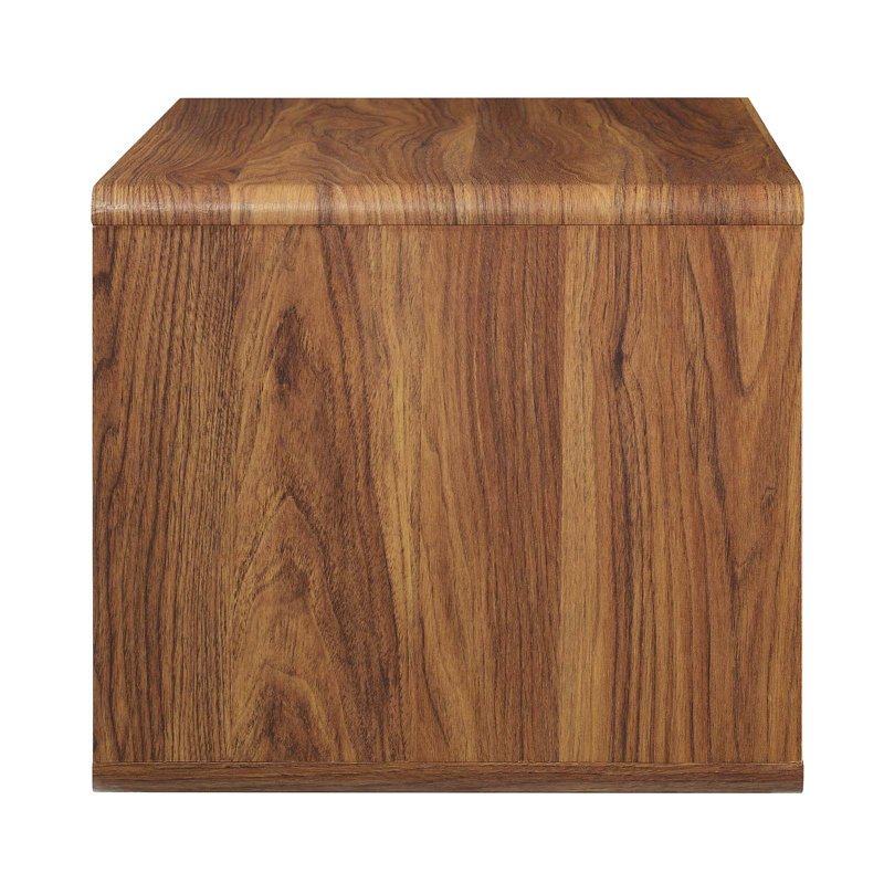 Walnut and White Mid-Century Modern Wall-Mount Nightstand