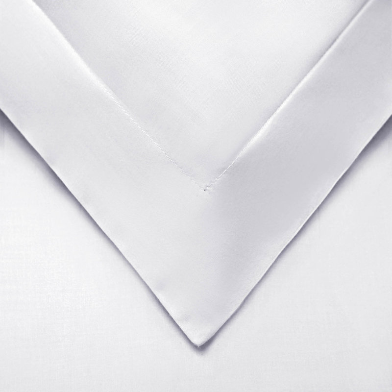 300 Thread Count Cotton Modern & Contemporary Sateen Duvet Cover Set, Full Duvet Cover + 2 Shams, White