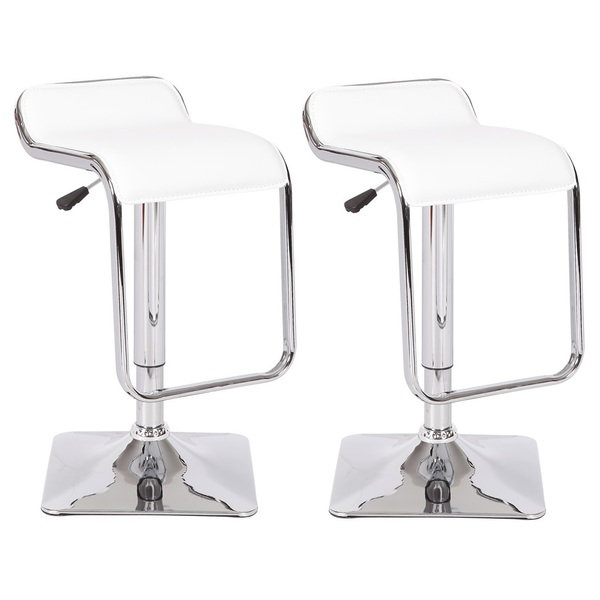 Tabouret tournant à hauteur réglable Alamin, Blanc
