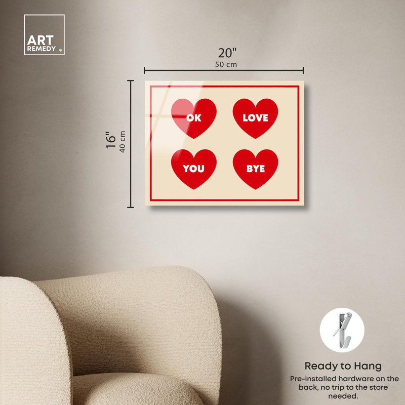 «Heart Sentiments», impression sur acrylique par Art Remedy, H 16 po x l 20 po