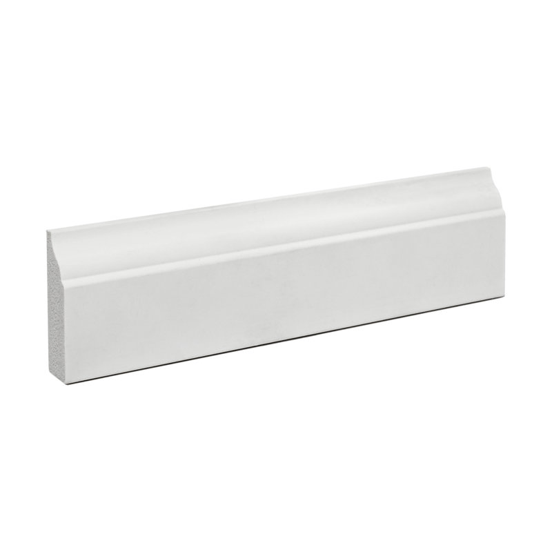 6-Inch White Recycled Polystyrene Door Stop Moulding