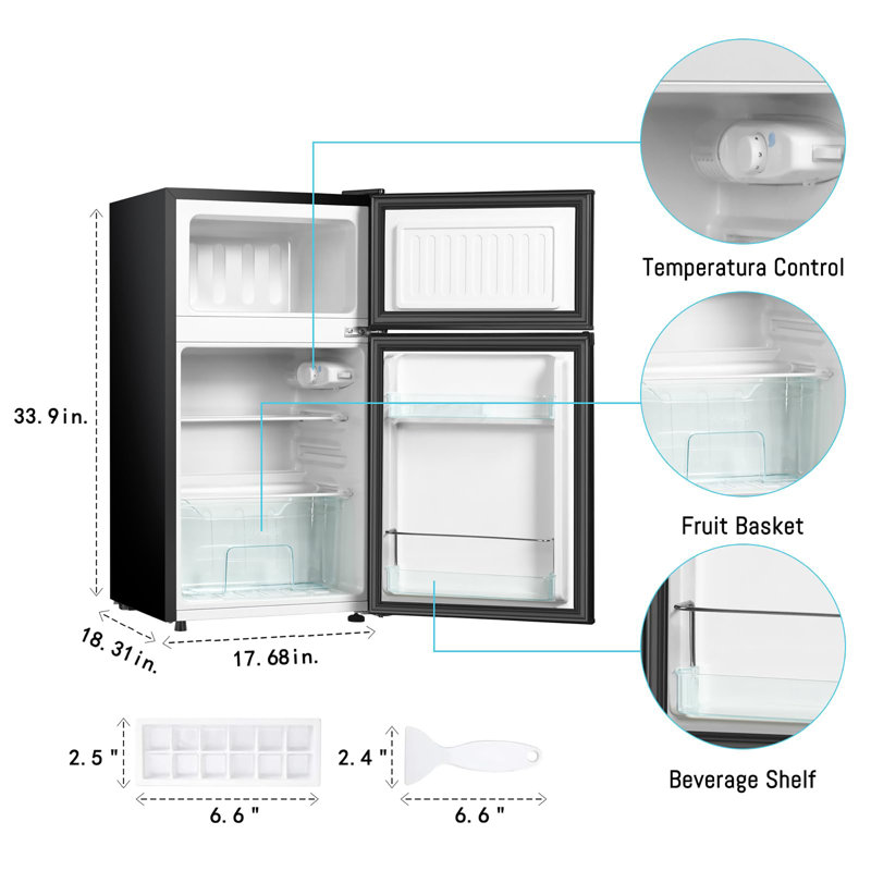 Réfrigérateur compact 3,2 pi cu, Argent