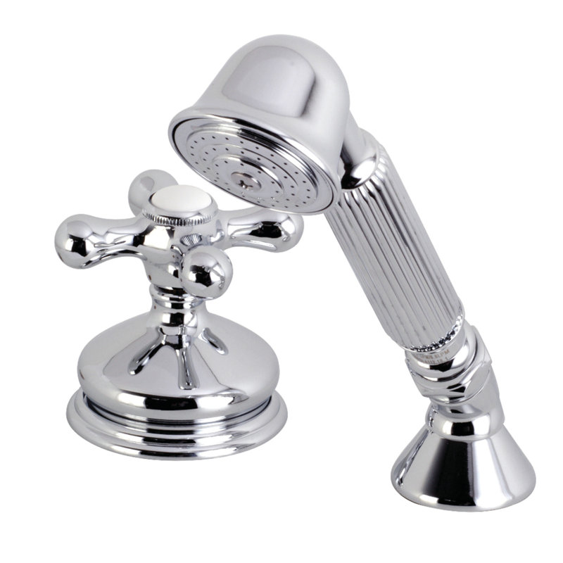 Kingston Brass Deck Mount Hand Shower with Diverter for Roman Tub Faucet, Polished Chrome