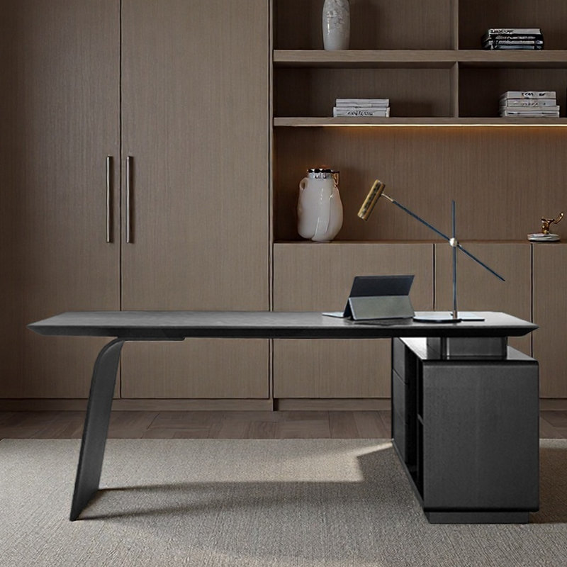 Bureau de rangement, bureau d'écriture, bureau d'angle, H 29,92 po x l 70,87 po x P 27,56 po, Noir