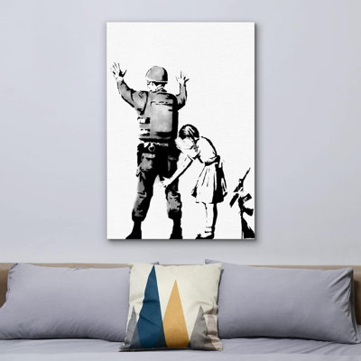 Pop Urban Street " Banksy Girl Searching A Soldier Print Graffiti & Street Art Famous People Pop Art Modern Urban "