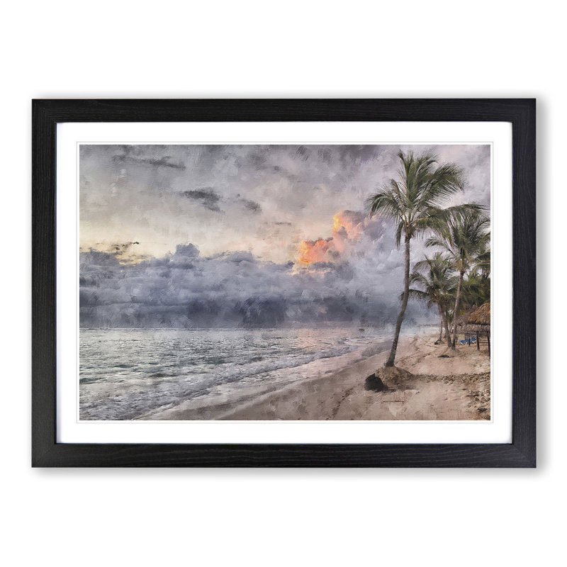 Dominican Republic Beach - Picture Frame Painting, Black Framed, 48cm H x 65cm W x 2cm D