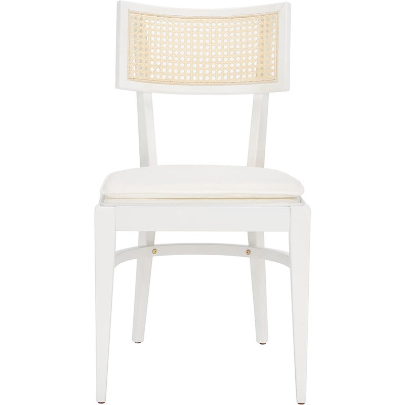 Chaise de salle à manger à motif de cannes blanc / naturel Ome Collection Galway Coastal