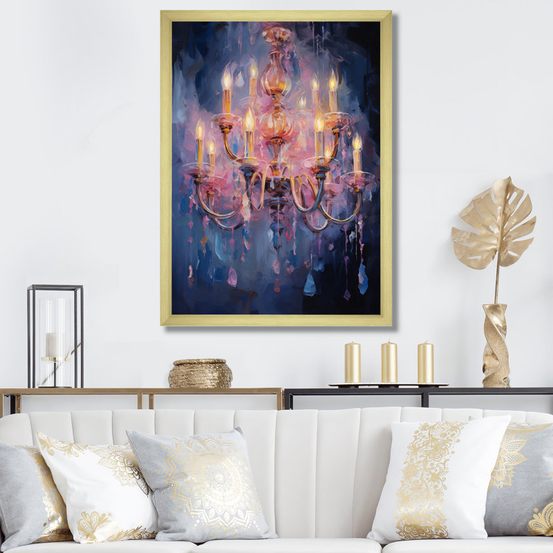 Latiqua Chandelier Whirling Dusk I, reproduction d'art sur toile, H 32 po x l 24 po x P 1 po, Encadrement doré