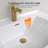 42 Inch Solid Surface Bathroom Vanity Top with Right Side Integrated Single Sink,  Bright White 2" Thick Countertop, Raised Edge & Backsplash